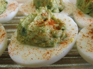 Avocado Wasabi Deviled Eggs